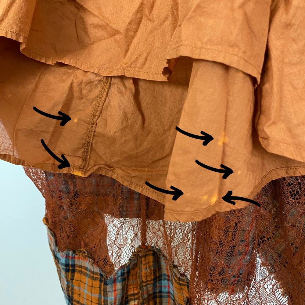 Free People County Fair Lace Maxi Skirt - Brown Combo - Size 6 - Picture 11 of 11